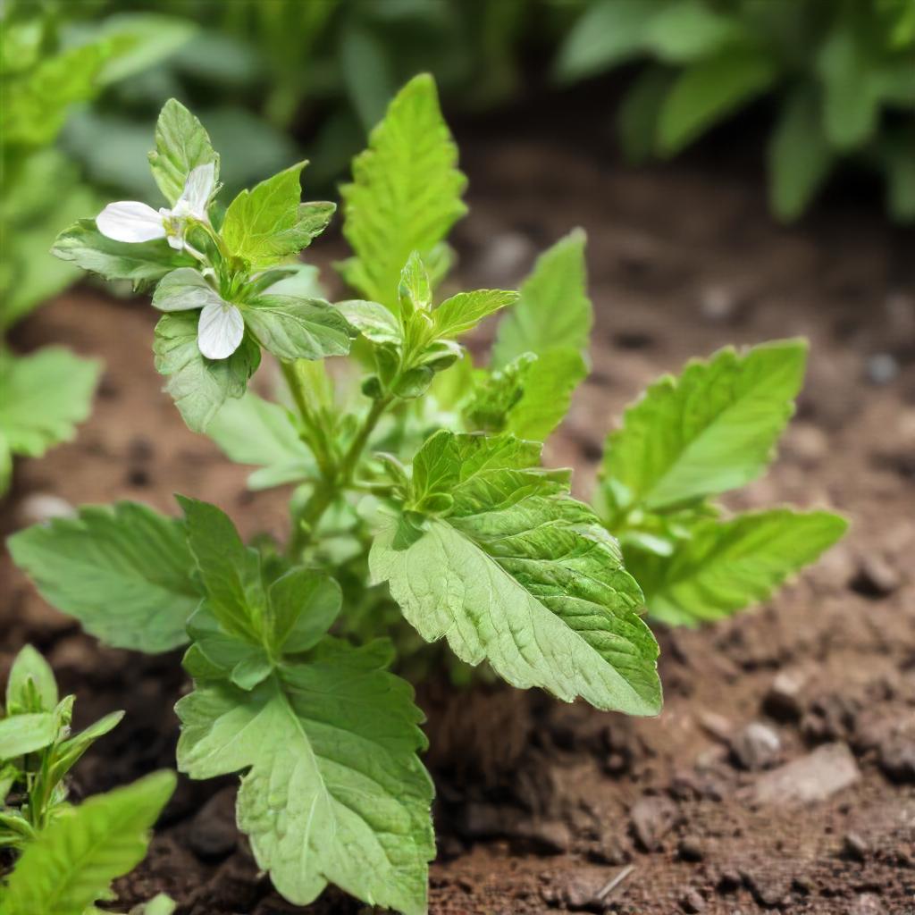 Steveia Culinary Herb Growing In Herb Garden