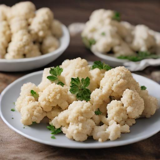 Snowball Y Improved Cauliflower Stemed On A Plate