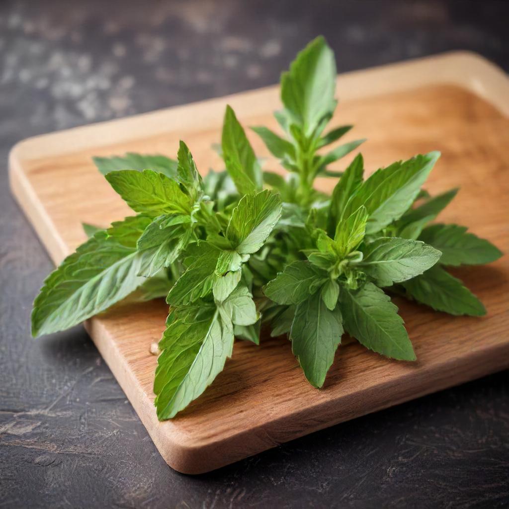 Steveia Leaves Harvested From Culinary Herb Plant In Garden