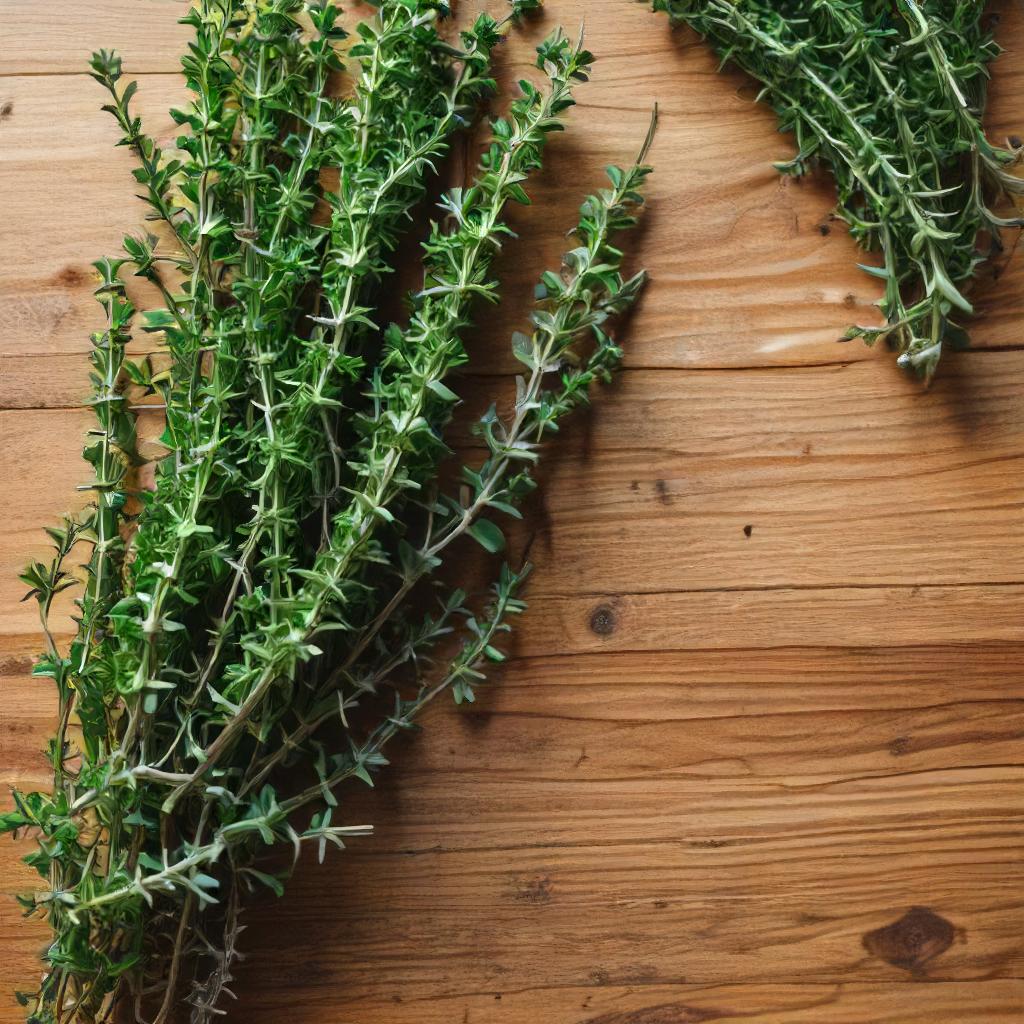 Thyme, Fresh Sprigs of Harvested Thyme From Culinary Herb Garden