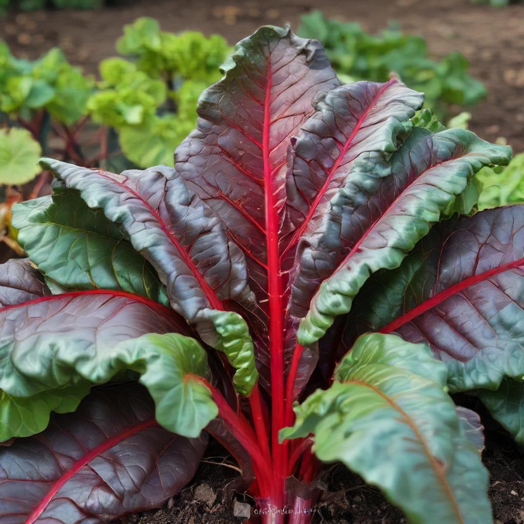 Swiss Chard – Ruby Red Growing In Garden