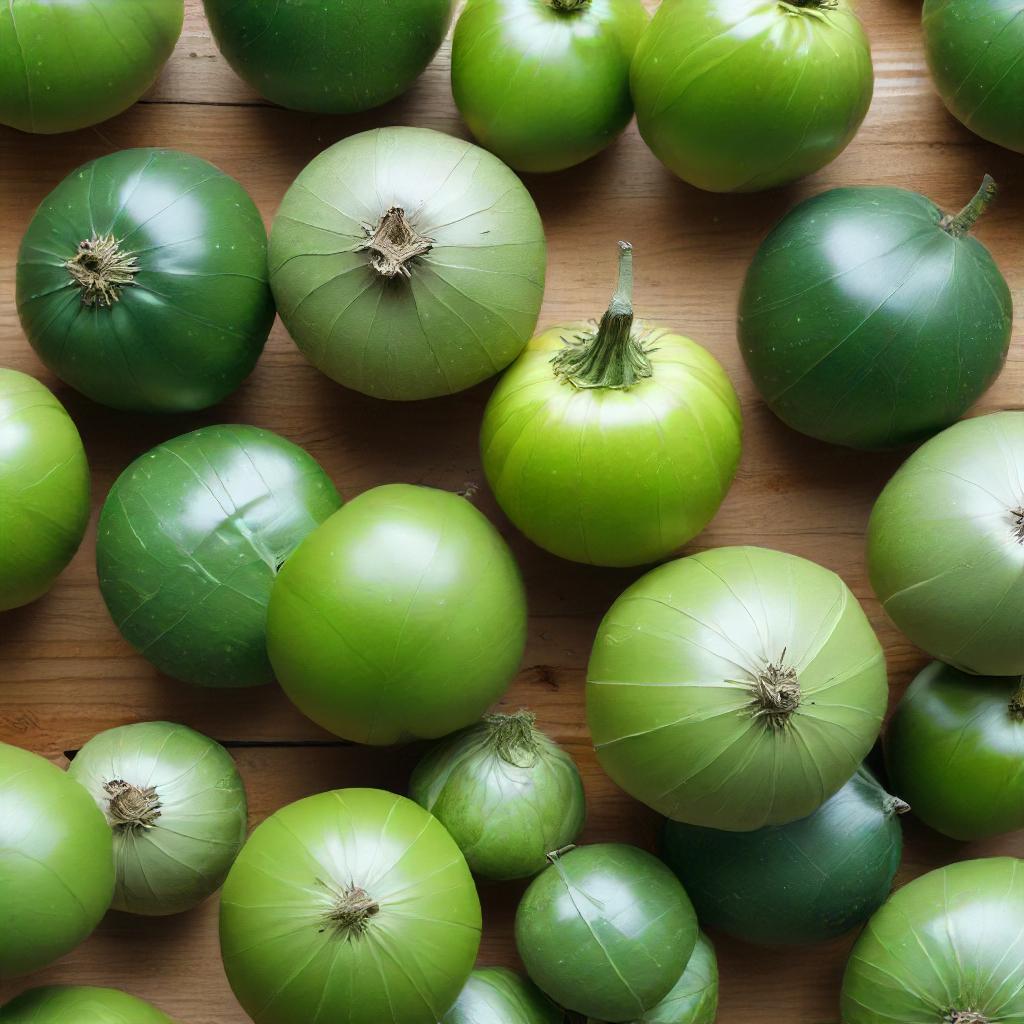 Toma Verde Tomatillo Harvest From Vegetable Garden 