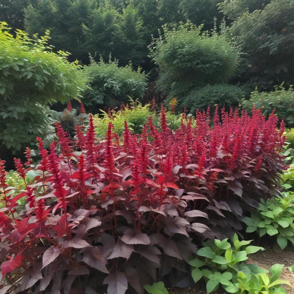 Amaranth Seeds - Midnight Red Garden Seeds - Red Amaranth Plants Growing In Field