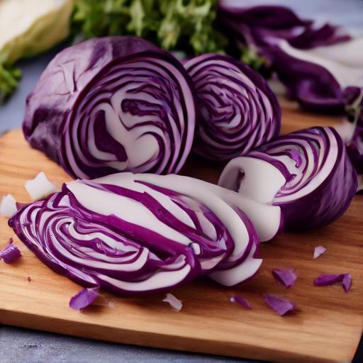 Red Acre Cabbage Fresh Harvest From Vegetable Garden