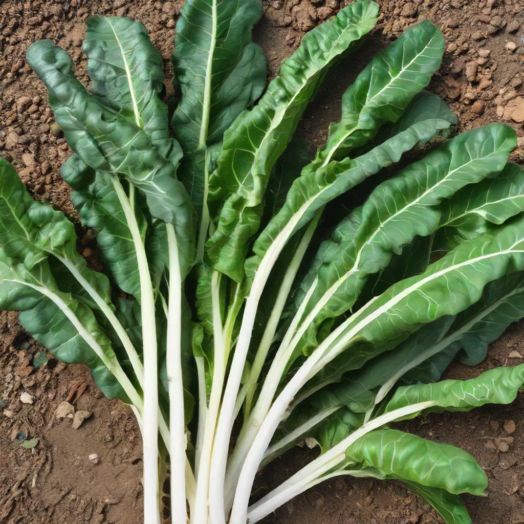 Swiss Chard Lucullus Growing In Vegetable Garden