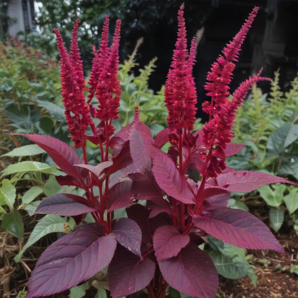 Amaranth Seeds - Midnight Red Garden Seeds - Red Amaranth Plant Growing In Garden