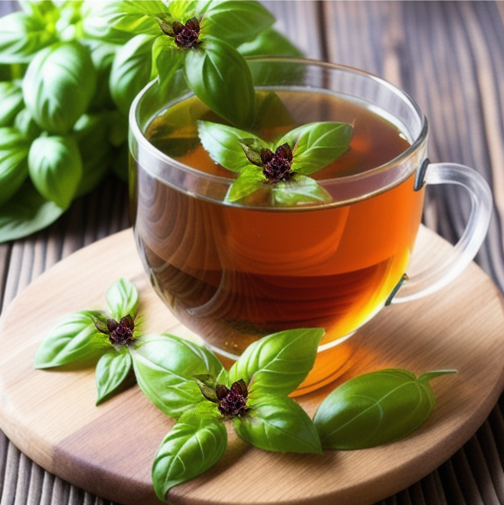 Cinnamon Basil Tea Fresh Basil Leaves