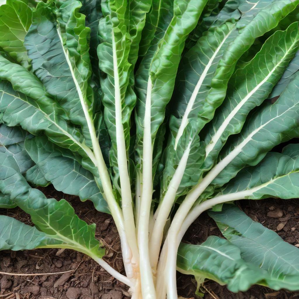 Swiss Chard Lucullus Seeds Growing In Vegetable Garden 