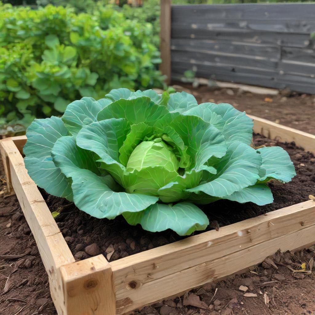 Cabbage Green Express Growing In Vegetable Garden